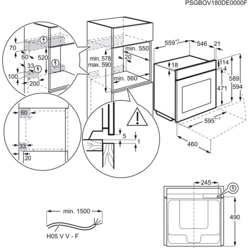 Духовой шкаф электрический Electrolux OEE5H71Z: Количество режимов нагрева 8