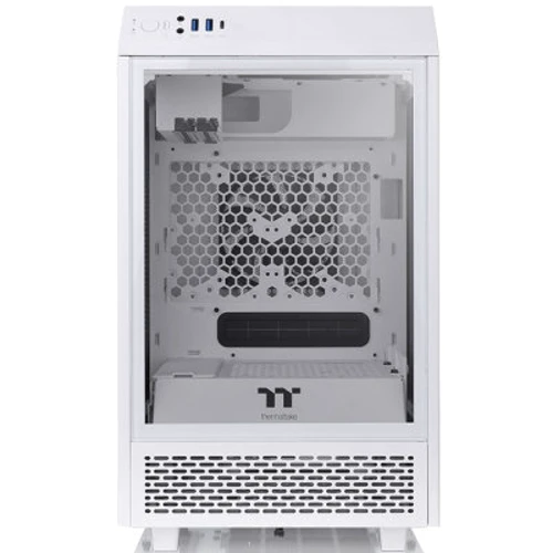 Корпус Thermaltake The Tower 100 Snow (CA-1R3-00S6WN-00): Материал передней панели закалённое стекло и сталь