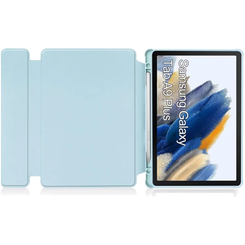 Аксессуар для планшетных ПК BeCover Case Rotatable Smart Keyboard Light Blue for Samsung Galaxy Tab A9 Plus SM-X210/SM-X215/SM-X216 (710332): Материал Экокожа