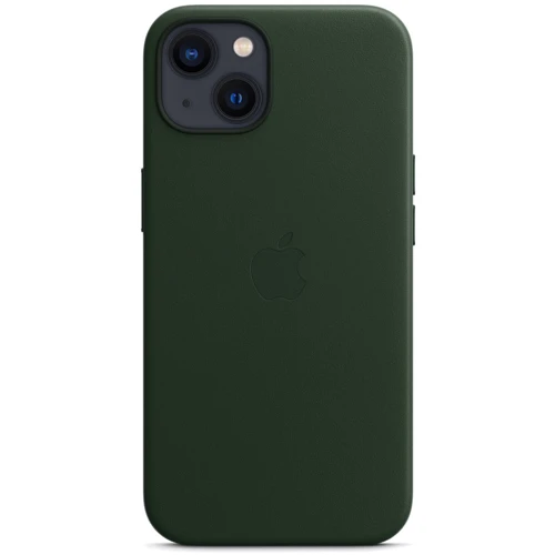 Чехол для iPhone Apple Leather Case with MagSafe Sequoia Green (MM173) for iPhone 13: Цвет зеленый