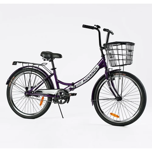 Велосипед Corso Advance 24" складаний чорний (AD-24198): Діаметр коліс, дюймів 24