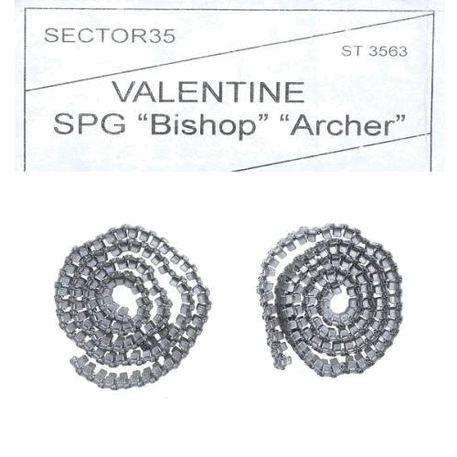 Металеві траки Sector35 для сімейства англійських машин Valentine, Bishop, Archer (зібрані у стрічку) SEC3563-SL