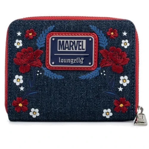 Жіночий гаманець Loungefly LF Marvel Captain America 80th Anniversary Floral Shield ZIP синій (MVWA0157): Тип Гаманці
