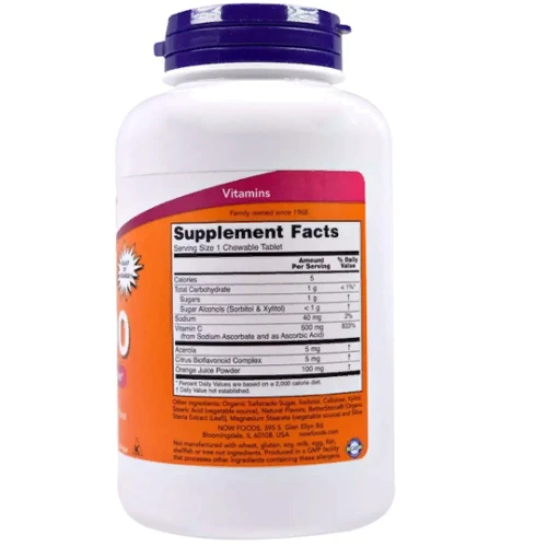 Now Foods C-500, 100 Chewable Tablets: Тип Витамин C