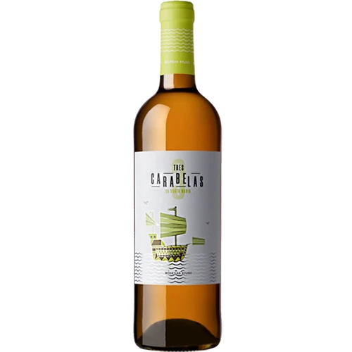 Вино Tres Carabelas La Santa Blanco La Mancha DO біле сухе 12 % 0.75 л (STA8410479022106)