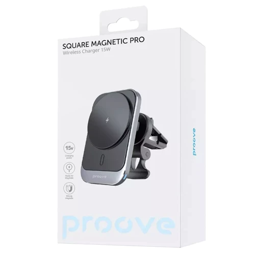 Держатель Proove Car Holder Wireless Charger Square Magnetic PRO 15W Metal Gray: Производитель Proove