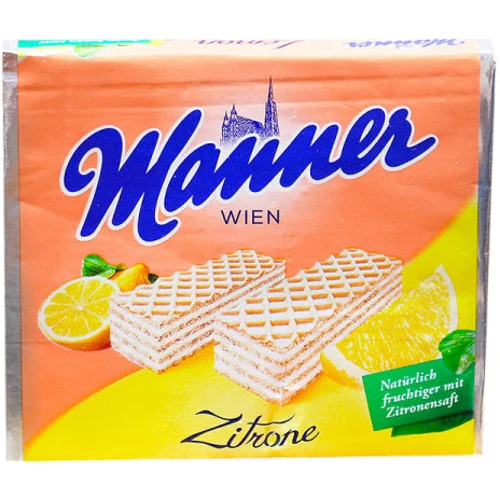 Вафлі Manner Zitrone з лимонним кремом 75 г (9000331604411)