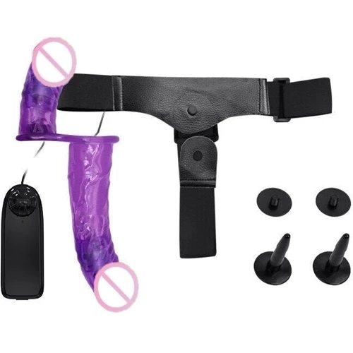 Страпон с вибрацией с 2-мя вибромоторами ULTRA PASSIONATE HARNESS STRAP-ON, BW-022060-1