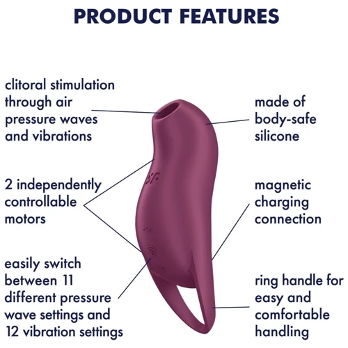 Вакуумный клиторальный стимулятор с вибрацией Satisfyer Pocket Pro 1 Purple