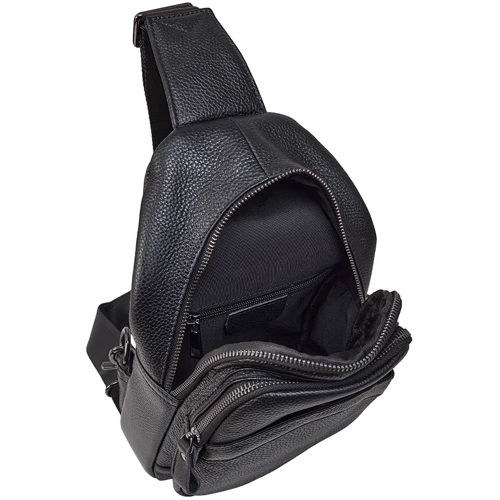 Чоловіча сумка-слінг Buffalo Bags чорна (SHIM9000A-black): Фактура Зернистая, Матовая