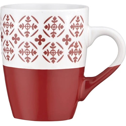 Кружка Ardesto Ornament керамика 320 мл Красно-белый (AR3045R)
