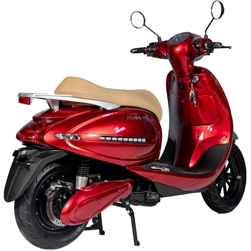 Электроскутер Atlas Dragon 2000W Red: Особенности С багажником, Двухместный, С большим запасом хода, Мощные, С рулем, С сиденьем