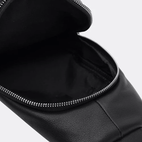 Чоловіча сумка-слінг Ricco Grande чорна (K16040-black): Фактура Матовая, Гладкая