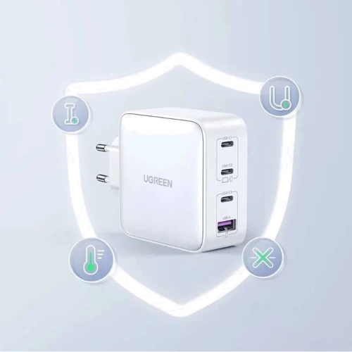 Зарядний пристрій Ugreen Wall Charger USB+3xUSB-C CD226 GaN 100W White (15337) фото 9