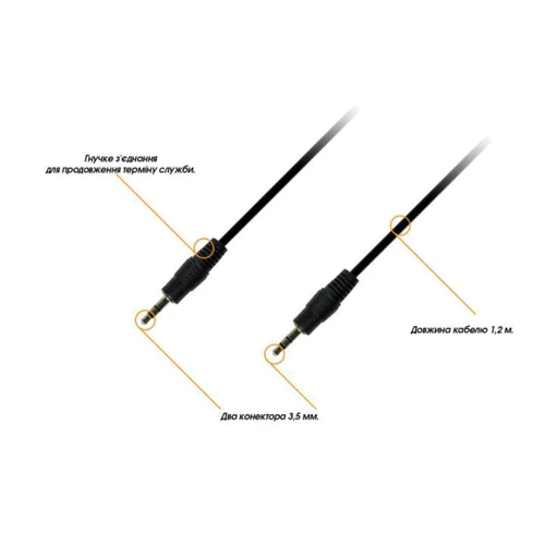 Кабель Piko Audio Cable AUX 3.5mm Jack 1.2m Black: Тип Mini-jack 3.5mm M - Mini-jack 3.5mm M