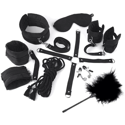 Набор БДСМ Art of Sex - Soft Touch BDSM Set 9 предметов черный