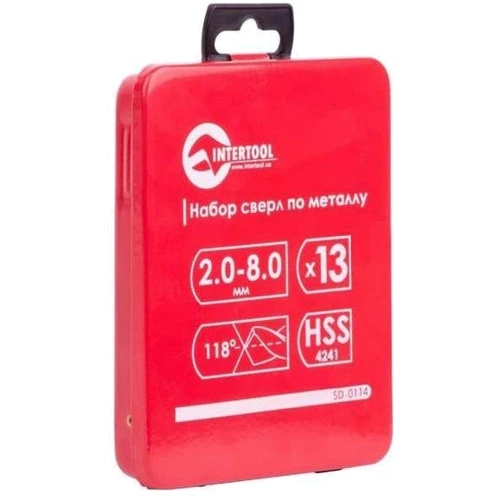 Intertool SD-0119 Набор сверл по металлу HSS 19шт (1.0-10.0)