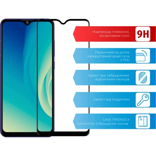 Аксесуар для смартфона ACCLAB Tempered Glass Full Glue Black for ZTE Blade A7S 2020: Колір чорний