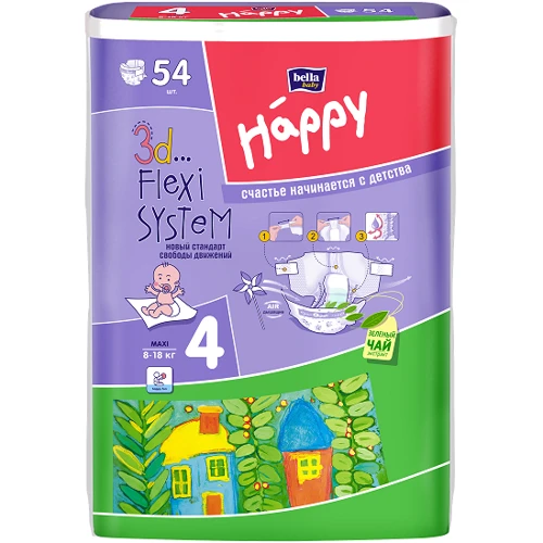 Подгузники Bella Baby Happy Maxi 8-18 кг 54 шт