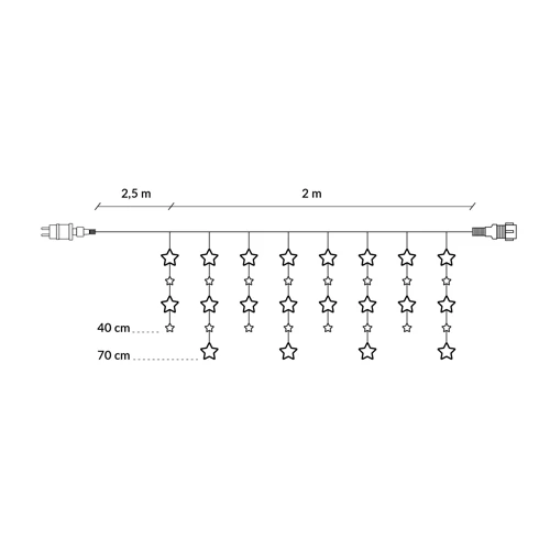 Гирлянда Springos бахрома уличная 2 м 92 LED теплый белый (CL4010): Длина, м 2