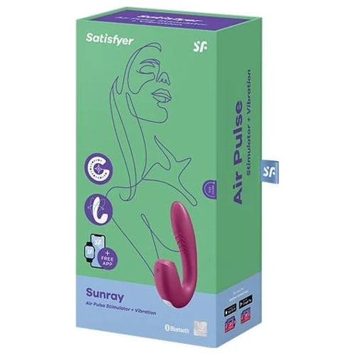 Вакуумний смарт вібратор Satisfyer Sunray Berry, 4 положення стовбура