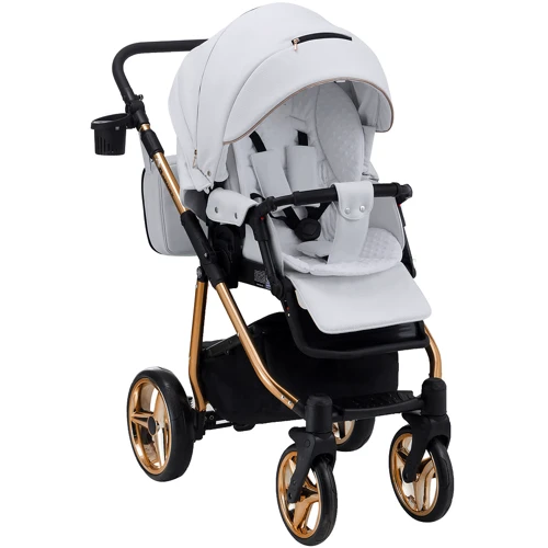 Коляска 2 в 1 Adamex Barcelona Polar (Pink Gold) кожа 100% BR321 (624627): Материал колес полиуретан