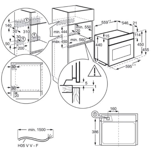 Духовой шкаф электрический Electrolux EVL8E08Z: Мощность подключения, Вт 3000