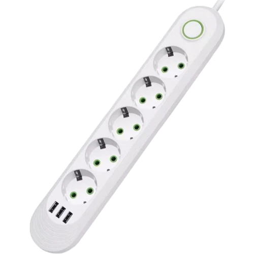 Мережевий фільтр Voltronic Power F05U White 5 розеток 3xUSB 1.5м (F05U-WHITE)