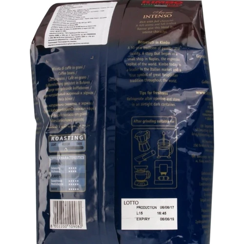 Кофе зерновой Kimbo Intenso 1 кг (DL16394): Страна производитель Италия