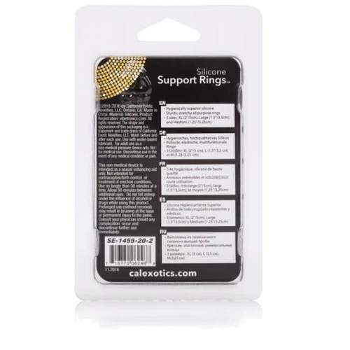 Эрекционные кольца California Exotic Novelties Silicone Support Rings (черный)