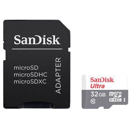 Карта пам'яті SanDisk 32GB microSDHC Class 10 UHS-I Ultra + adapter  (SDSQUNS-032G-GN3MA)