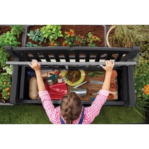 Скамейка-ящик для хранения Keter Eden Bench 265 л серый (7290106923423)