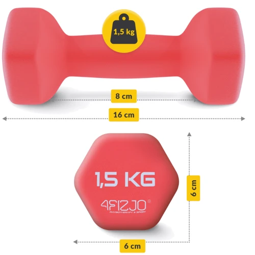 Гантель 4FIZJO Classic 2x1.5 кг (P-5907739311962): Вес гантели, кг 1.5
