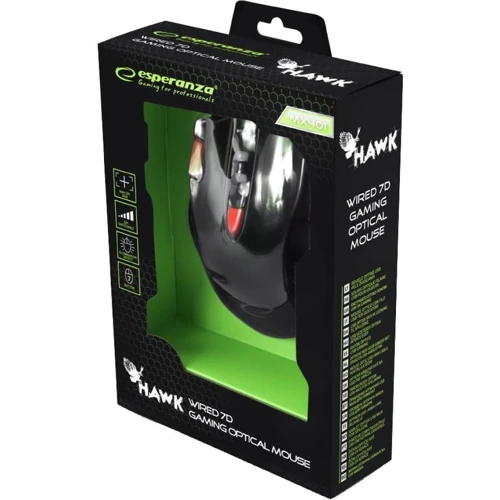 Мышь Esperanza MX401 Hawk black-red (EGM401KR): Эргономика для правой руки