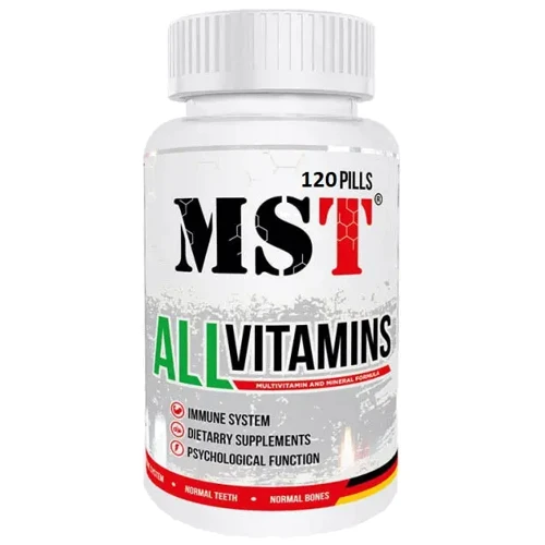 MST AllVitamins Мультивітаміни з полуничною оболонкою 120 пігулок