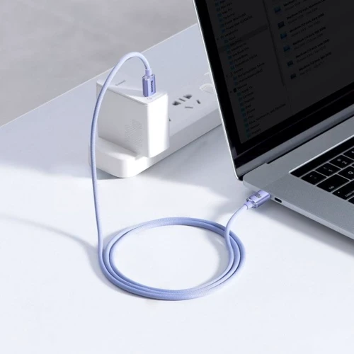 Кабель Baseus Cable USB-C to USB-C Crystal Shine 100W 1.2m Purple (CAJY000605) фото 6