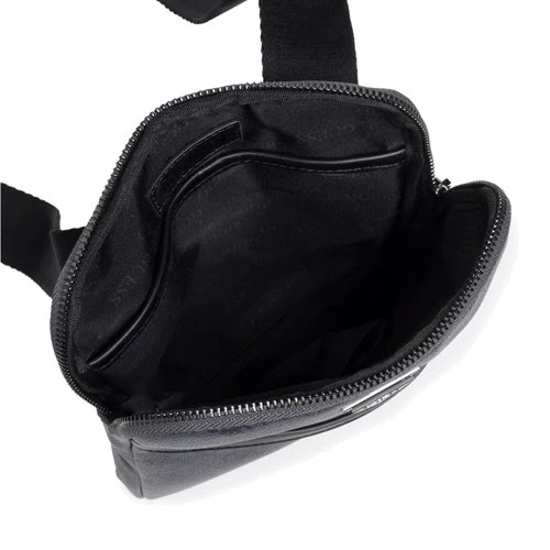 Мужская сумка через плечо Guess Vezzola Smart Crossbody Flat черная (HMEVZZP2123-BLA): Фактура Зернистая, Матовая