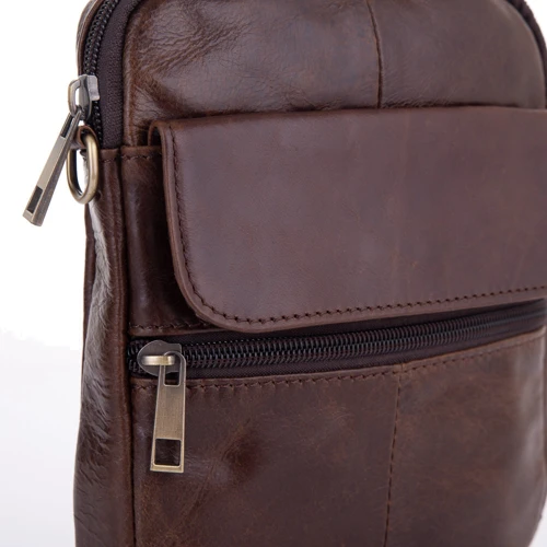 Чоловіча сумка Buffalo Bags через плече коричнева (SHIM7350C-brown): Фактура матова, Гладка
