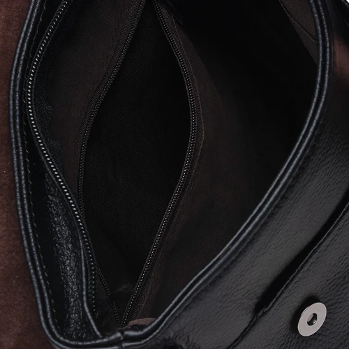 Чоловіча сумка планшет Borsa Leather чорна (K18168-black): Тип ручки Плечовий ремінь, Без ручки
