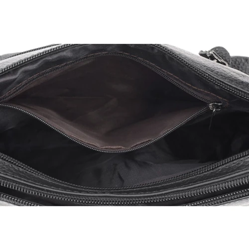 Жіноча сумка через плече Borsa Leather чорна (10t840-black): Фактура Тиснення, матова, Зерниста