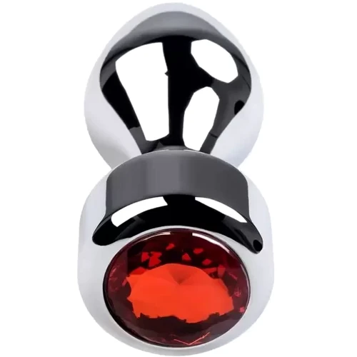 Анальная пробка с кристаллом Metal By Toyfa Silver anal plug