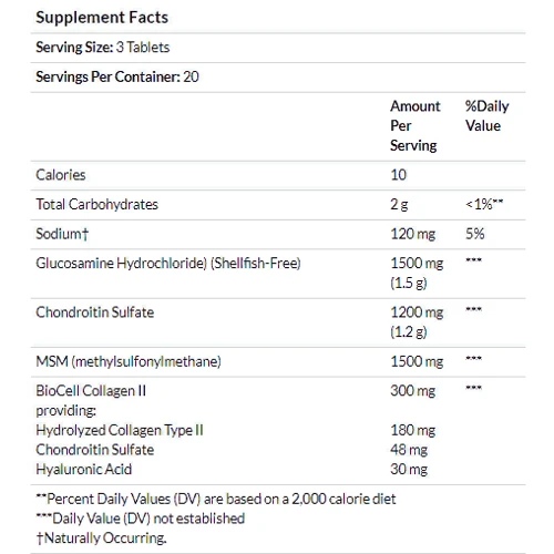 Solgar Glucosamine Hyaluronic Acid Chondroitin MSM, 60 Tablets (SOL-01316): Форма выпуска Таблетки