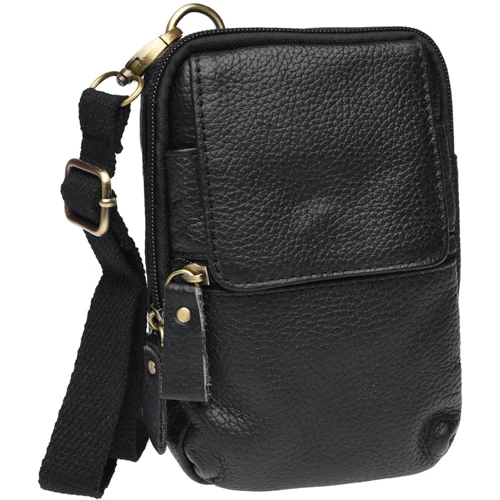 Чоловіча сумка через плече Keizer чорна (K11024-black): Матеріал Натуральна шкіра