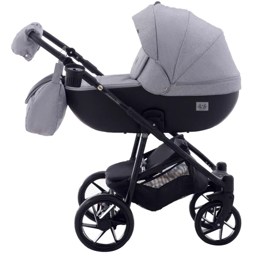 Коляска 2 в 1 Adamex Hybryd Plus BR205 светло-серый - черная кожа (выдавленная точка) (623885): Количество блоков 1