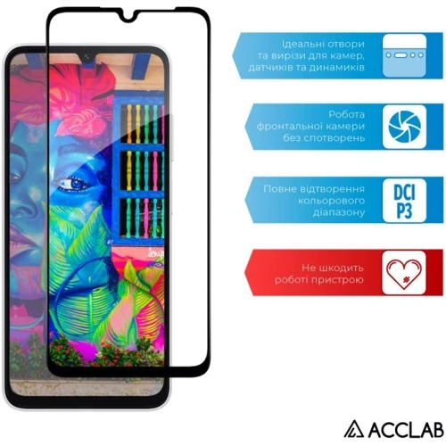 Аксессуар для смартфона ACCLAB Tempered Glass Full Glue Black for Samsung A057 Galaxy A05s фото 5