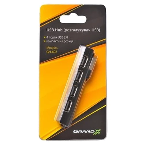 Аксессуар для ноутбуков USB хаб Grand-X Travel 4 порта (GH-402) фото 7