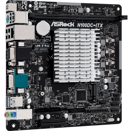 ASRock N100DC-ITX: Разъемы на задней панели USB 3.2 Gen 2, HDMI, Ethernet RJ-45