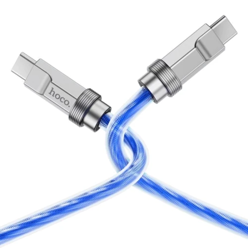 Кабель Hoco Cable USB-C to USB-C U113 Solid 100W 1m Blue: Тип USB-C - USB-C