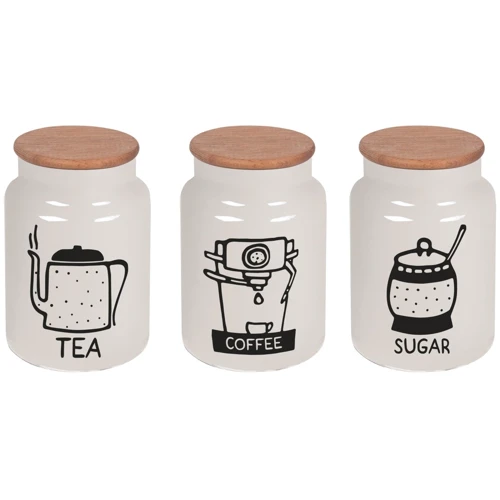 Банка HEREVIN White-Black Tea-Coffee-Sugar MIX в асортименті 0.890 л (232001-264)