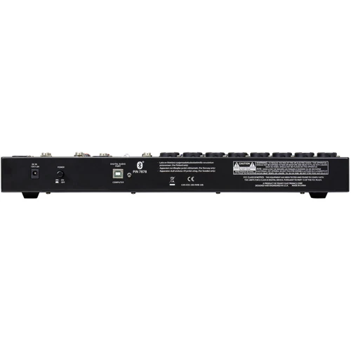Микшерный пульт PEAVEY PV14 BT: Аналоговые входы 8 моно (XLR / 1/4" джек combo), 1 стерео вход (1/4" Jack + 3,5мм миниджек + 2 х RCA), 1 стерео вход